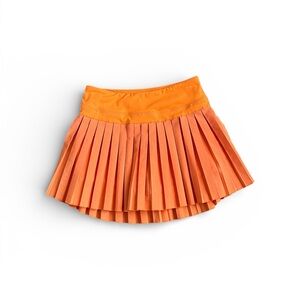 Orange Pleated Women's Skirt